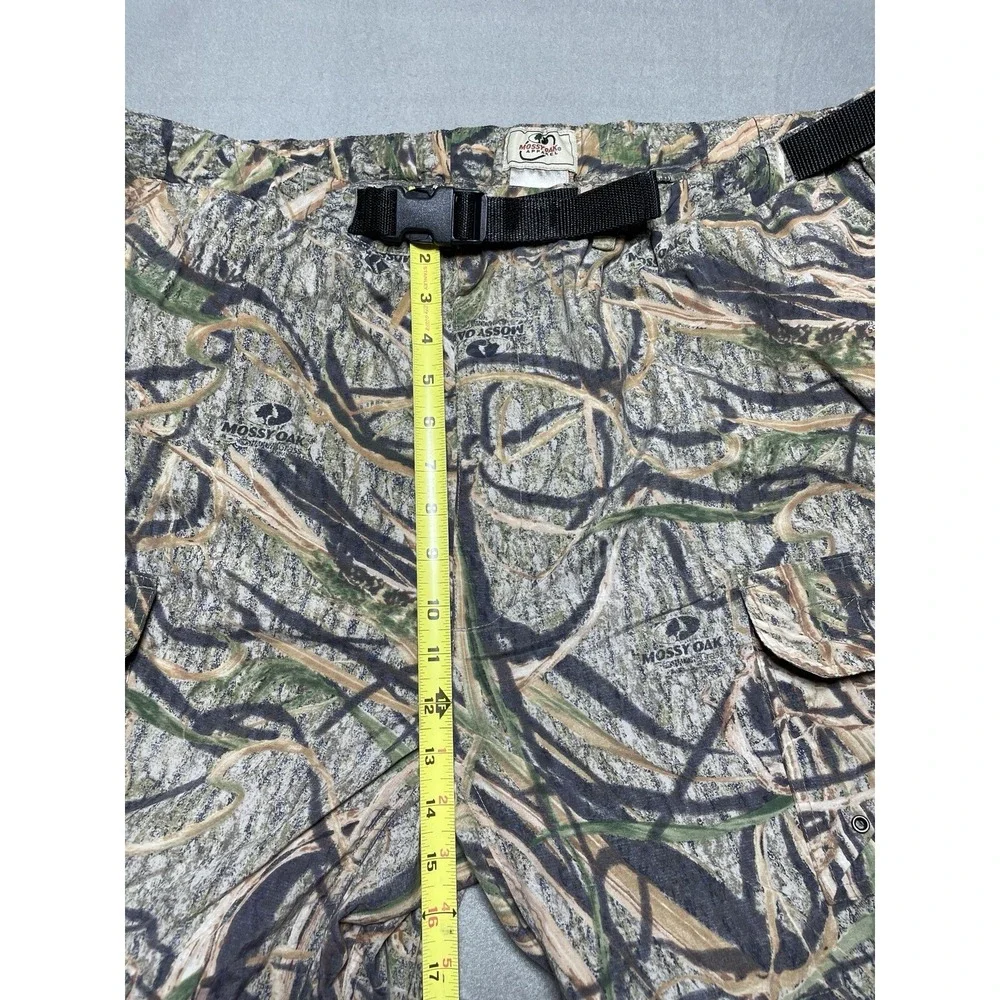 Men's 2XL Mossy Oak Camo Cargo Pants Nylon Break Up‎ Outdoor Lightweight Belt